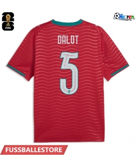 Günstige Portugal Diogo Dalot #5 Heimtrikot WM 2026 Kurzarm